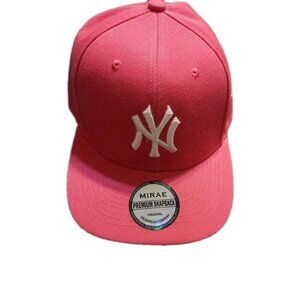 New York Yankees Mirae Snapback Hat Pink New York Yankees Embroidered Baseball